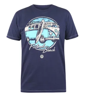 T-shirt avec manches courtes et col rond Duke coton marine